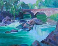 Carl Nordstrom, (American, 1876-1965), Rushing Stream