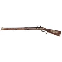 Contemporary Flintlock Jaeger Rifle with Actaeon and Hunting Motifs by John B. Derrick (American, b.1936)