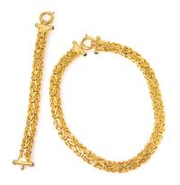 A 14 Karat Yellow Gold and Chrysoprase Demi Parure, 77.20 dwts.