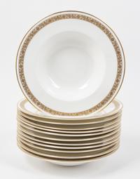 Twelve Royal Worcester Soup Bowls Diameter 8 inches.