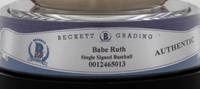A Babe Ruth Single Signed Baseball (Beckett Authentication Services Encapsulated),