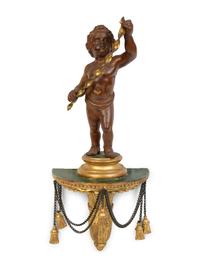 A French Carved Wood Putti Wall Mount — 20TH CENTURY