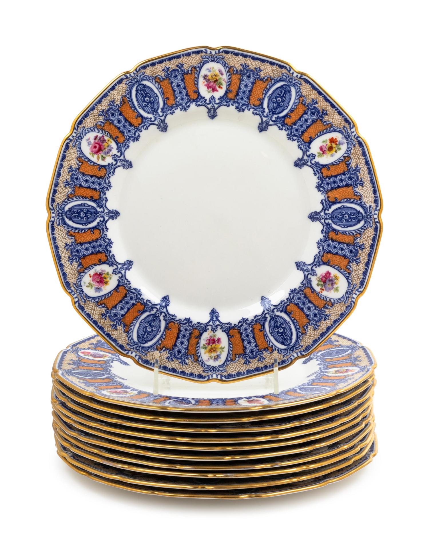 A Set of Eleven Royal Doulton Porcelain Plates