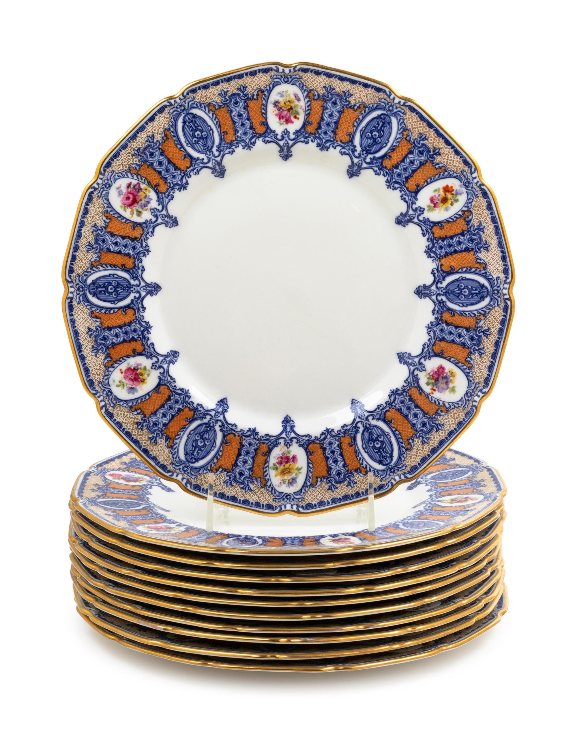 A Set of Eleven Royal Doulton Porcelain Plates
