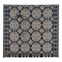 A Jacquard Woven Cotton and Wool Coverlet