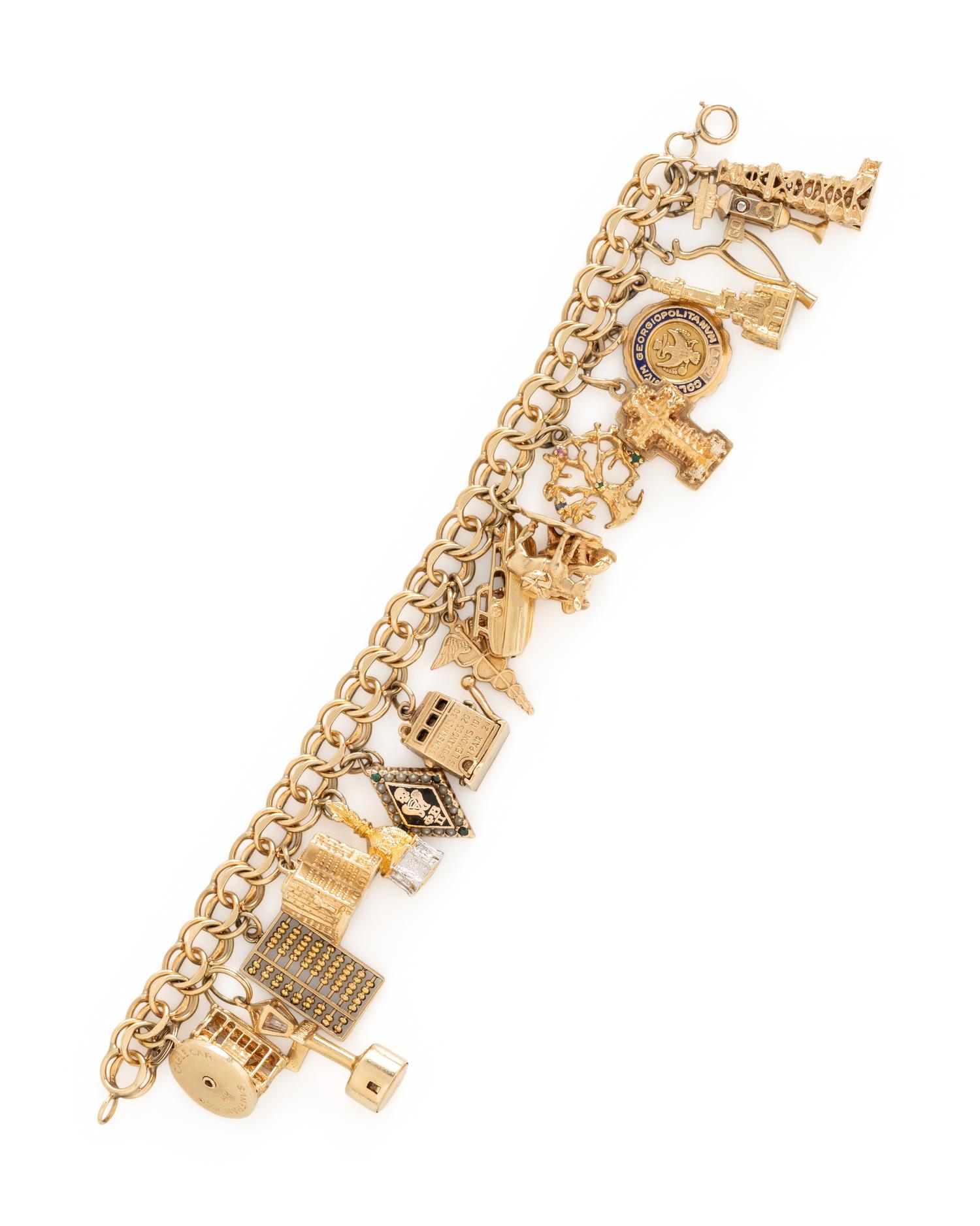 YELLOW GOLD CHARM BRACELET