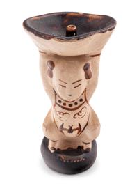 A Pair of Chinese Cizhou Style Porcelain Figural-Form Candlesticks