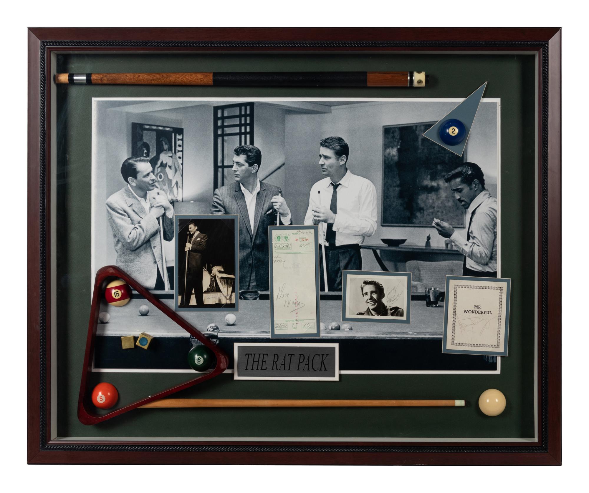 A Rat Pack Signed Autograph Presentation Formerly Displayed at Mike Ditka’s Restaurant
