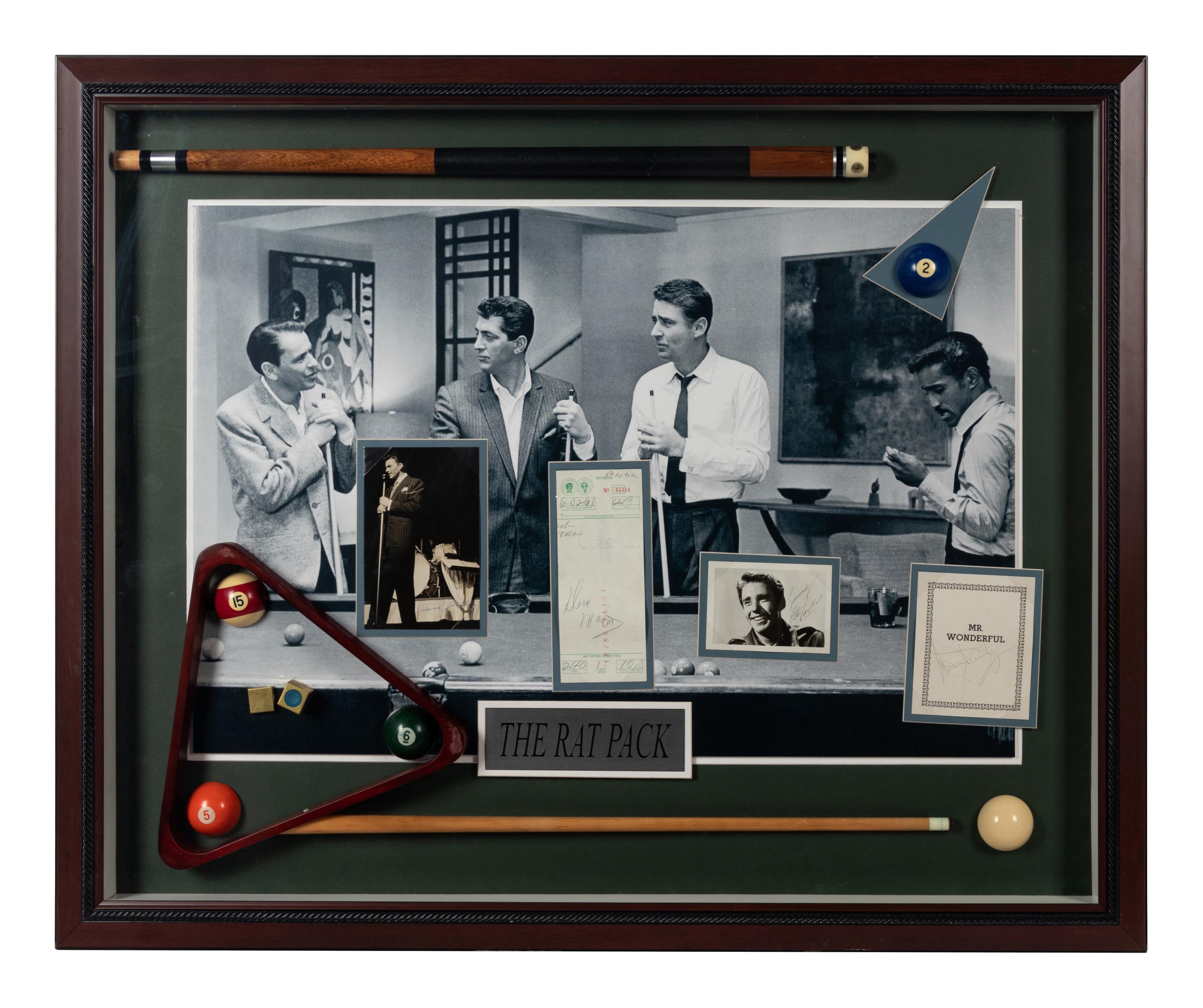 A Rat Pack Signed Autograph Presentation Formerly Displayed at Mike Ditka’s Restaurant