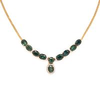 GREEN SAPPHIRE AND DIAMOND SET