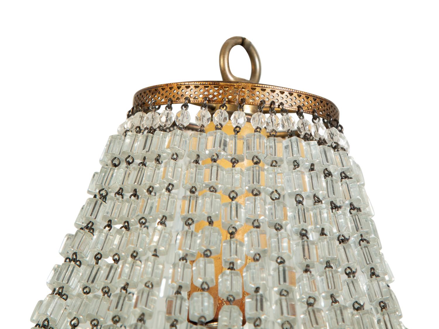 A Small Beaded Glass Chandelier — 20th Century