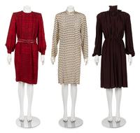 Three Designer Dresses: Two Calvin Klein and One Andre Laug, 1980s