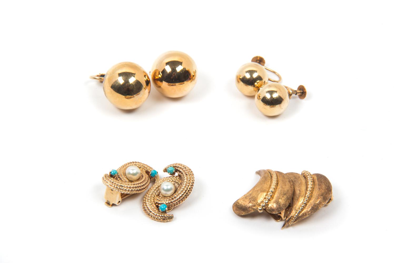 A Group of Gold Earclips,