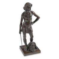 An Italian Patinated Bronze Figure of David