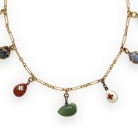 Russian, Attributed to Fabergé, Collection of Yellow Gold, Hardstone, and Enamel Charms