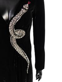 Valentino Evening Dress with Embroidered Snake, 1970-80s