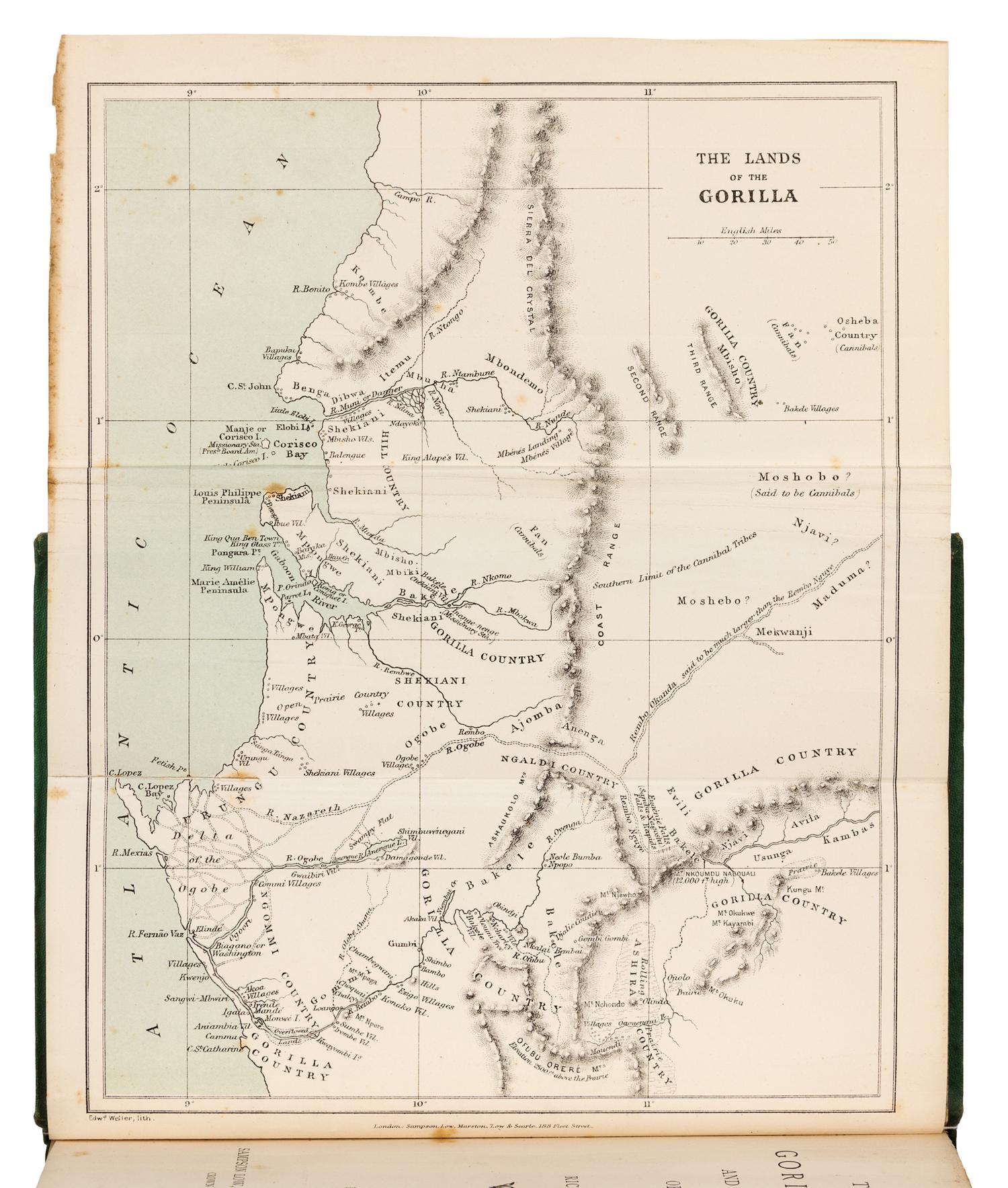 BURTON, Richard Francis, Sir (1821-1890). Two Trips to Gorilla Land and the Cataracts of the Congo. London: Sampson Low, et al, 1876.