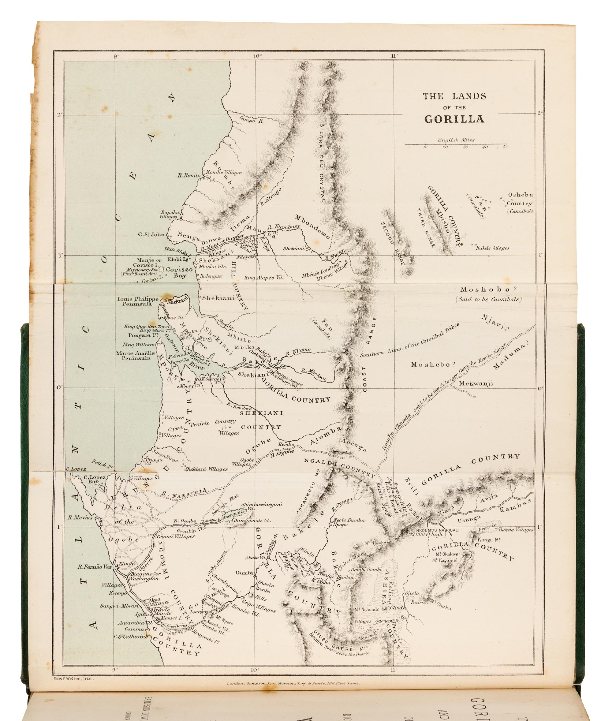 BURTON, Richard Francis, Sir (1821-1890). Two Trips to Gorilla Land and the Cataracts of the Congo. London: Sampson Low, et al, 1876.