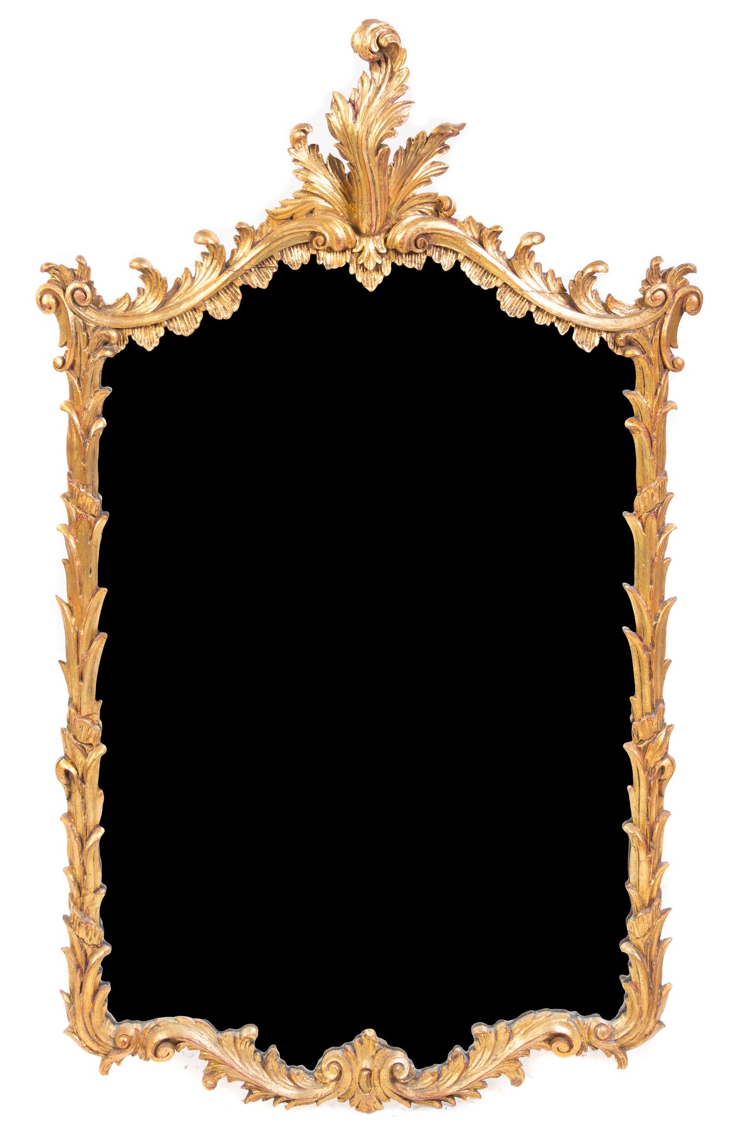 A Rococo Style Giltwood Mirror Width 26 1/2 inches. — 20TH CENTURY