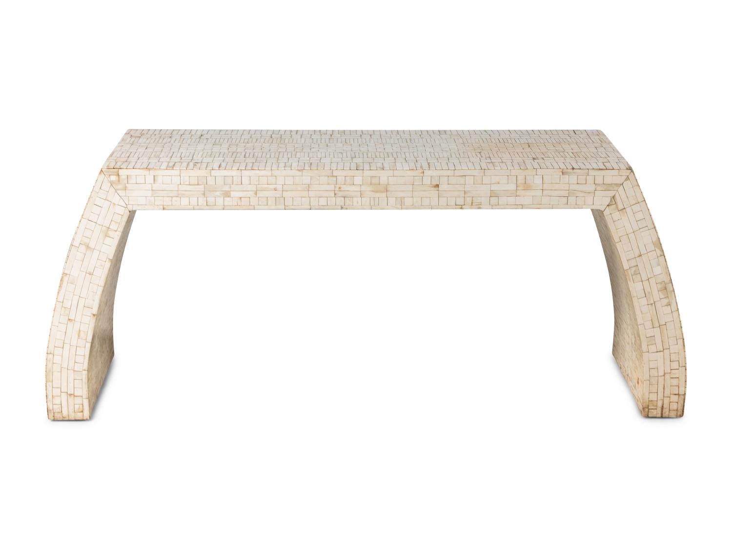 Bone Tile Veneered Console Table