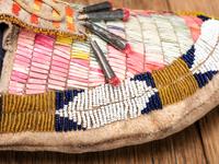 Sioux Beaded and Quilled Moccasins, with Horse Track Design