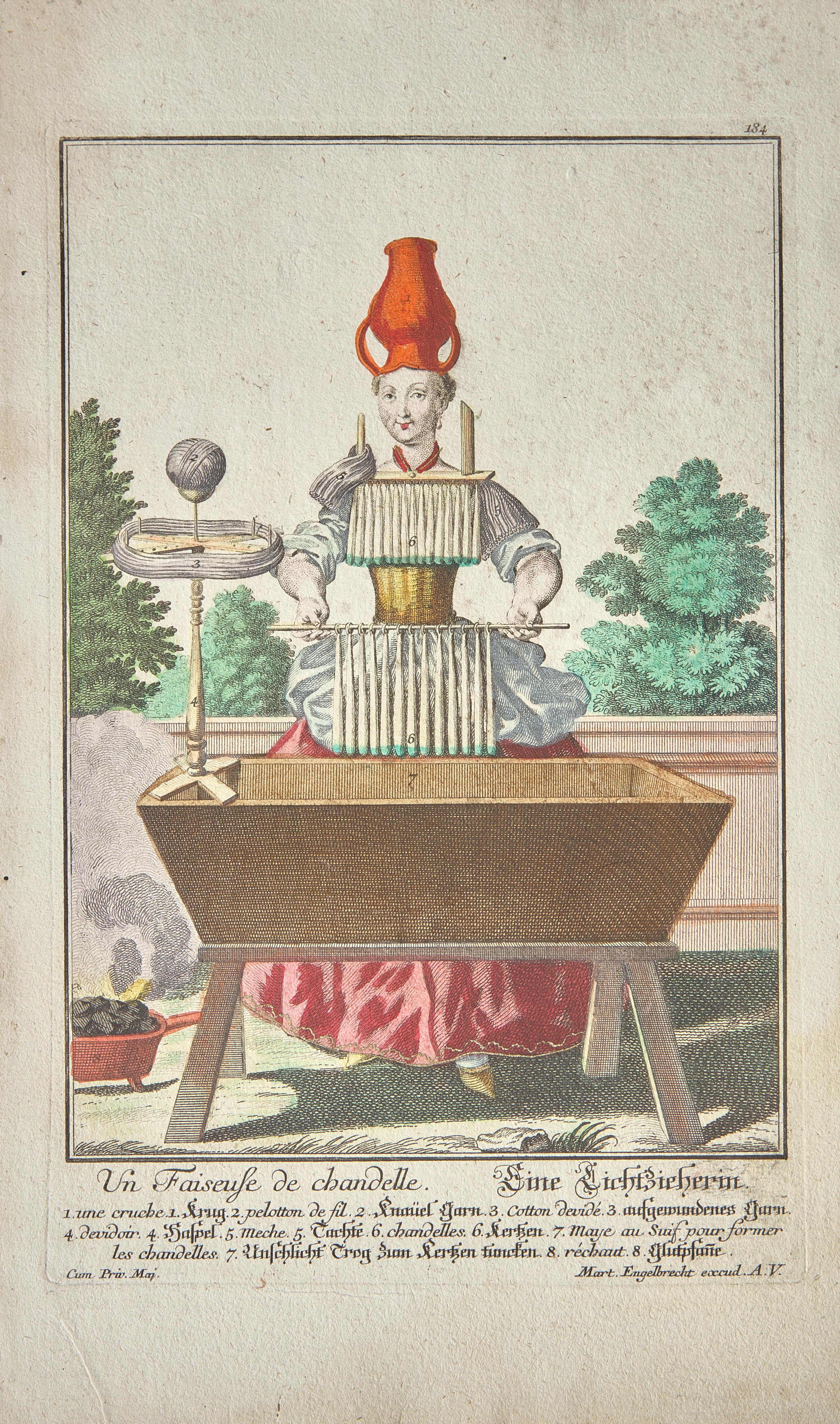[Plate Books] Engelbrecht, Martin. Group of 12 Engravings from "Assemblage Nouveau des Manouvries Habilles..."