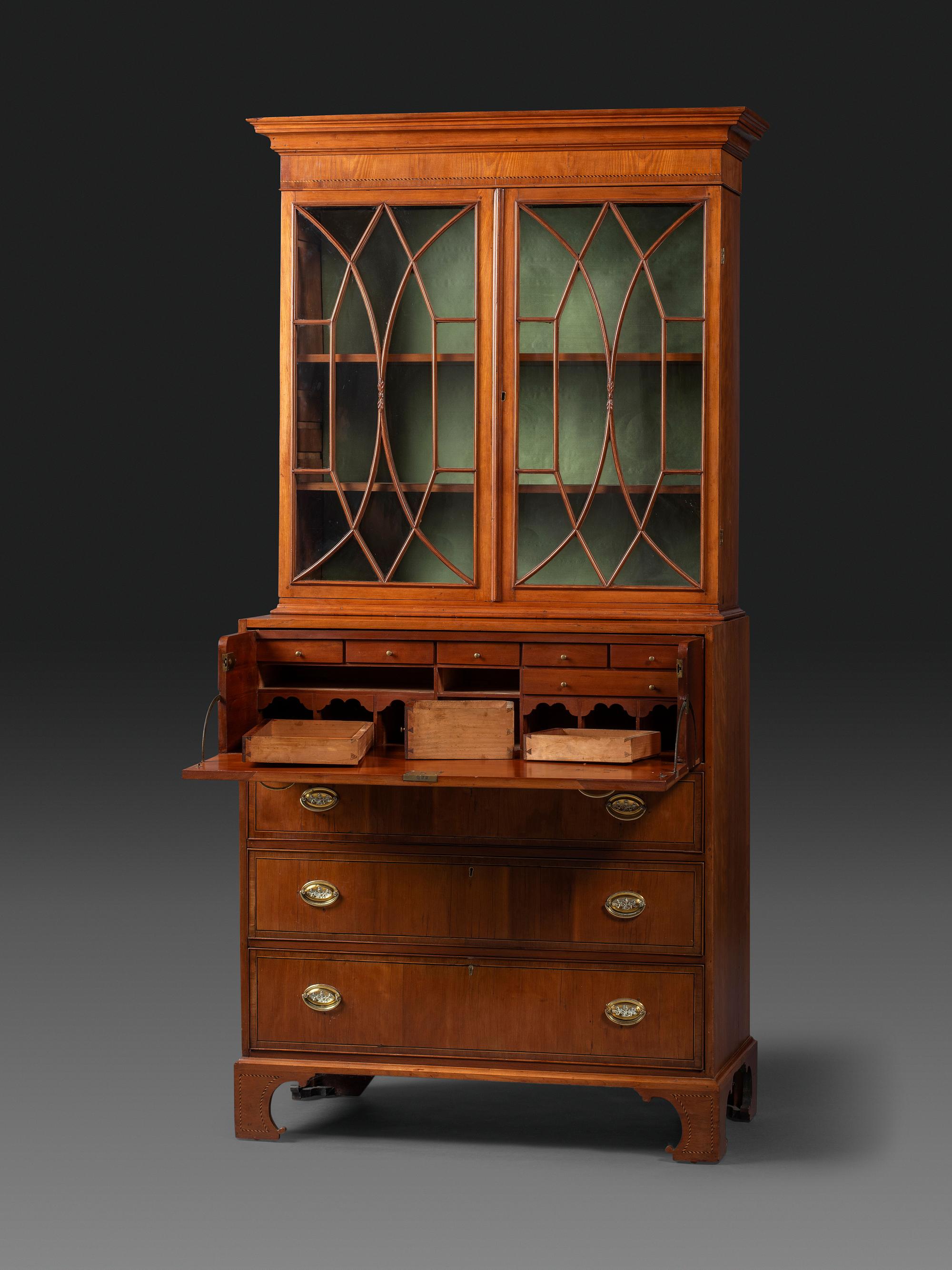 A Federal Inlaid and Figured Cherrywood Cabinet
