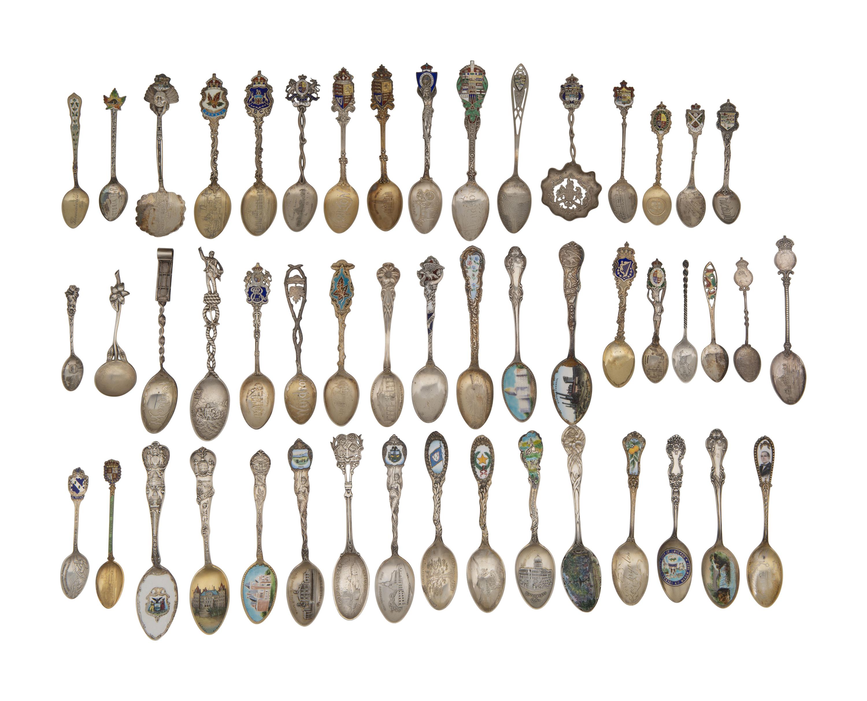 A Collection of Silver Souvenir Spoons