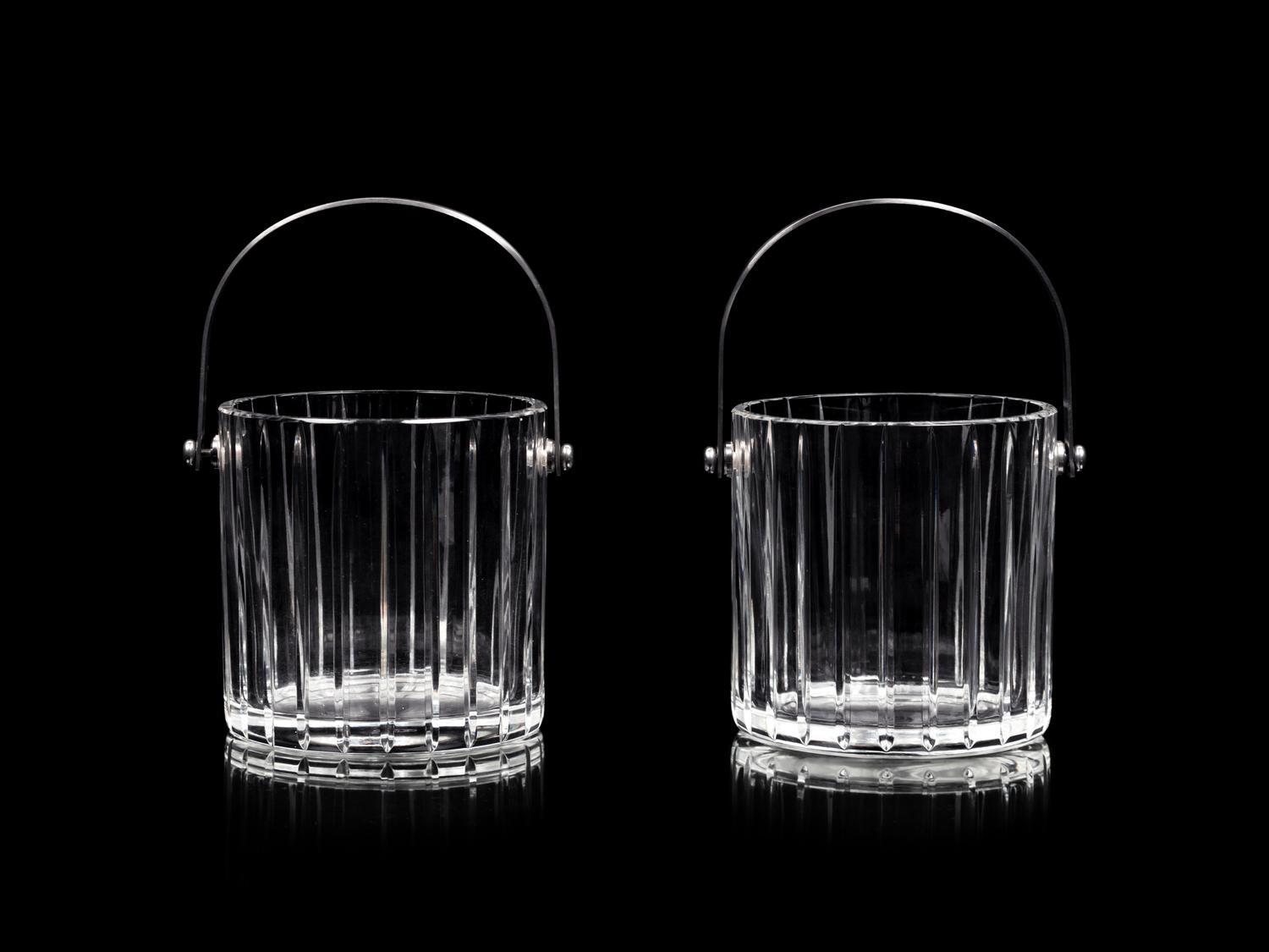 A Pair of Baccarat Glass Ice Buckets
