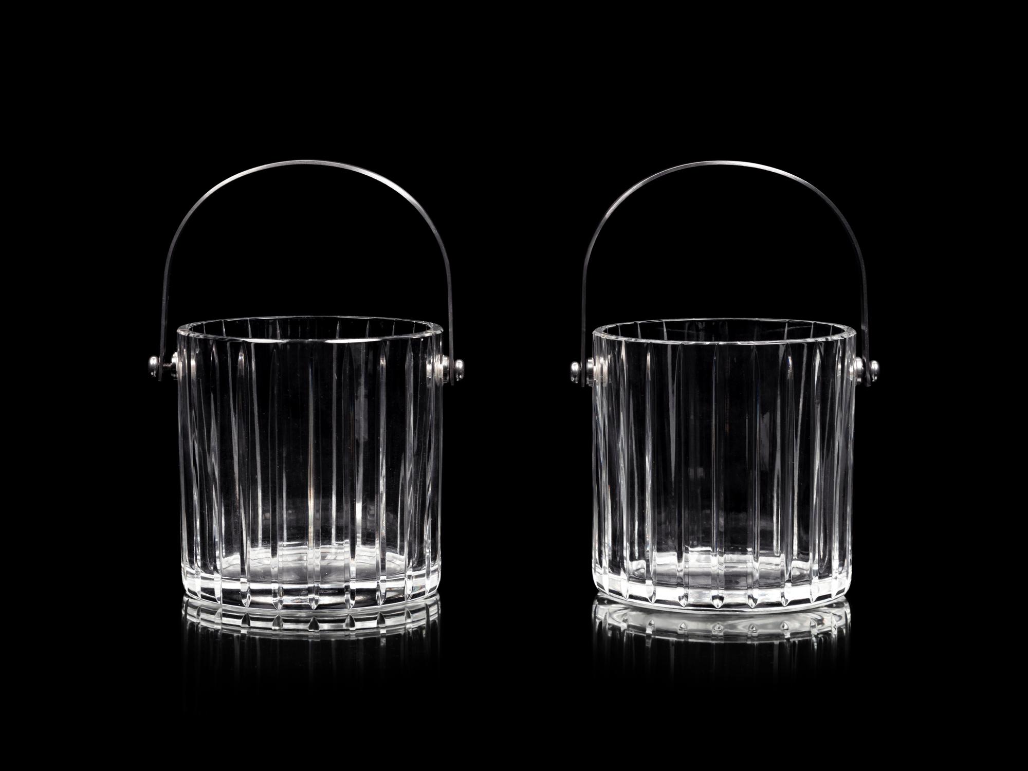 A Pair of Baccarat Glass Ice Buckets