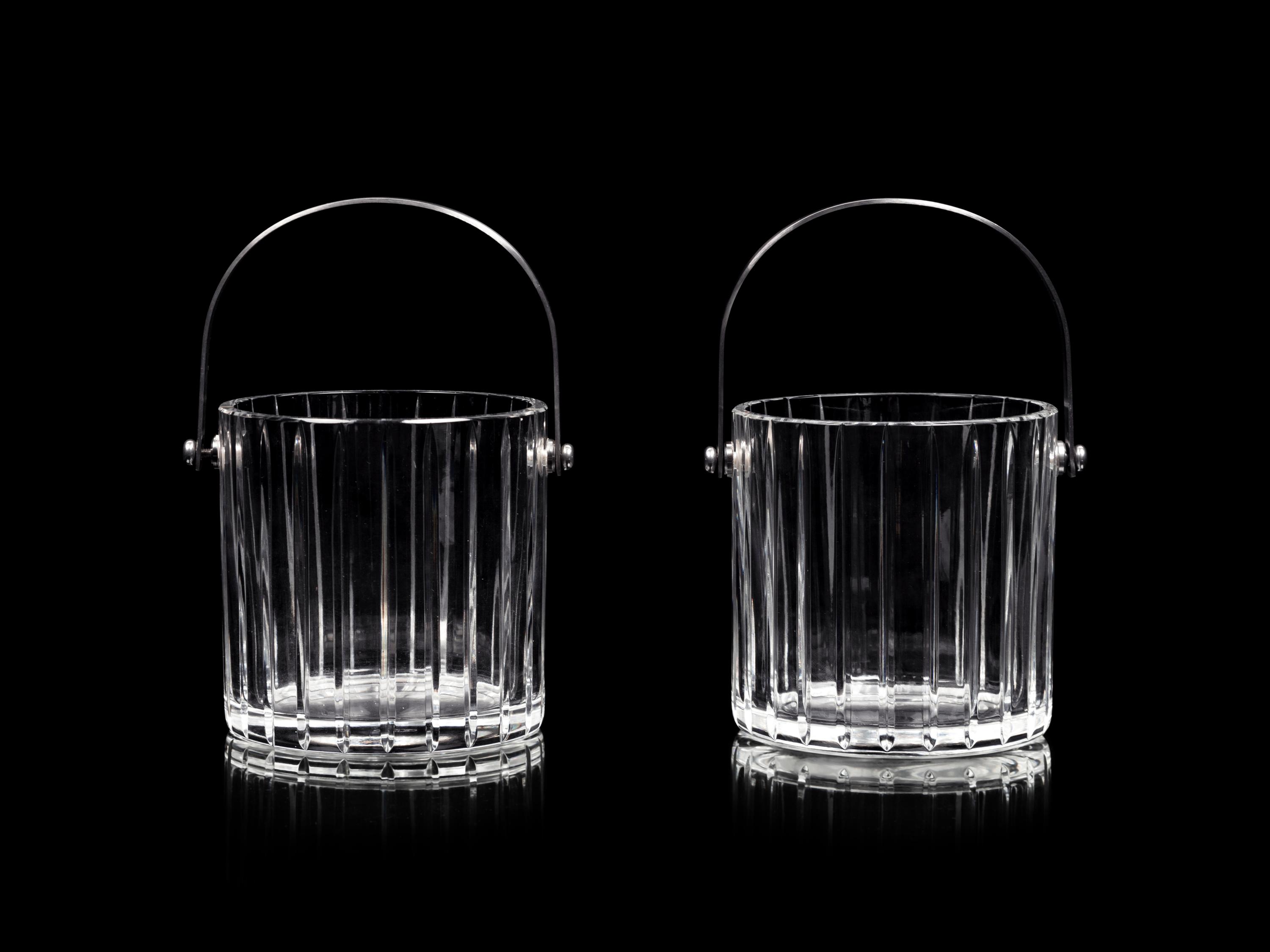 A Pair of Baccarat Glass Ice Buckets