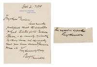 HARRISON, Benjamin Henry. Autographed letter signed ("Benj Harrison") as President, Washington, D.C., 1889.