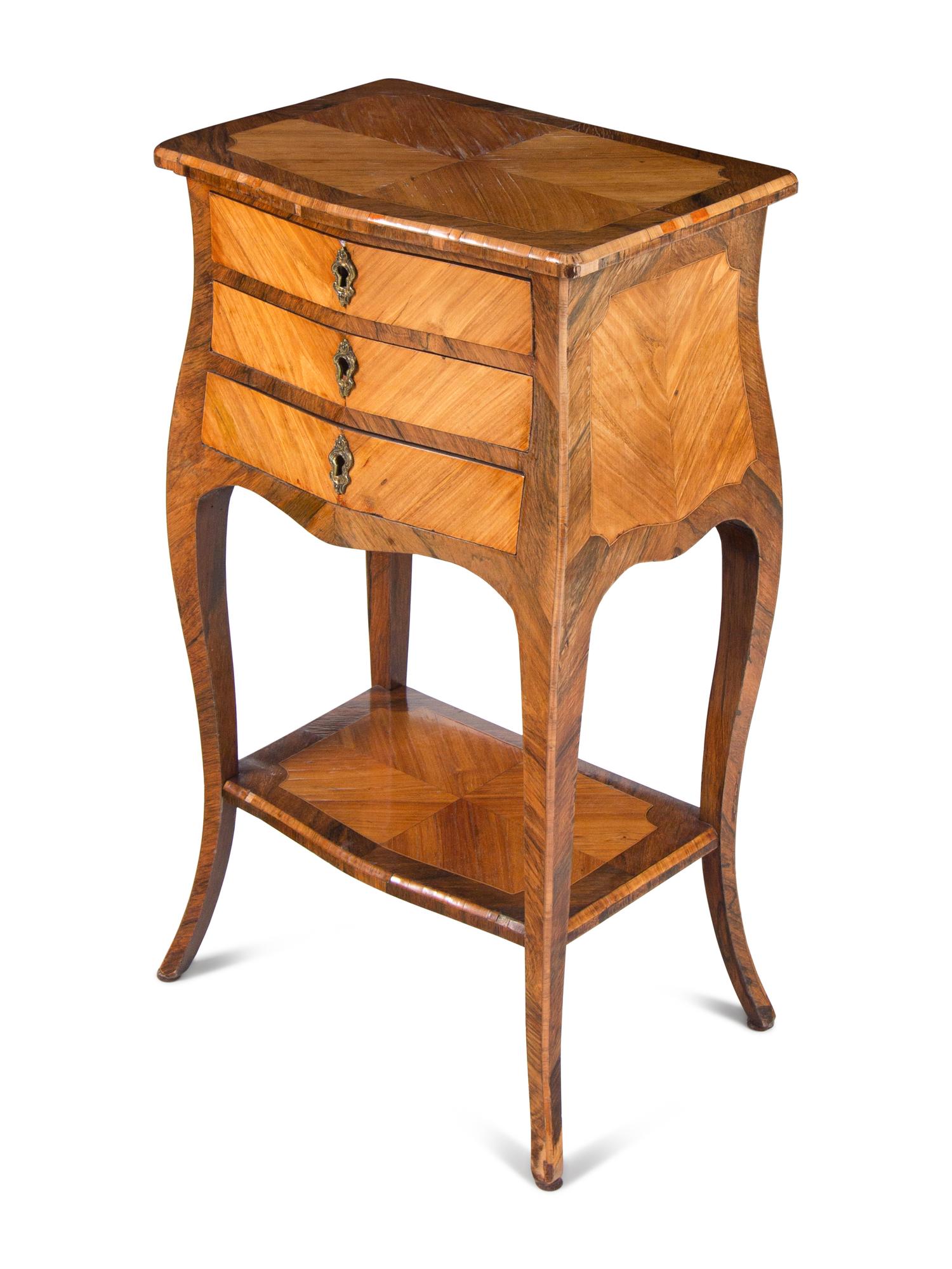 A Louis XV Style Tulipwood Table en Chiffonnière