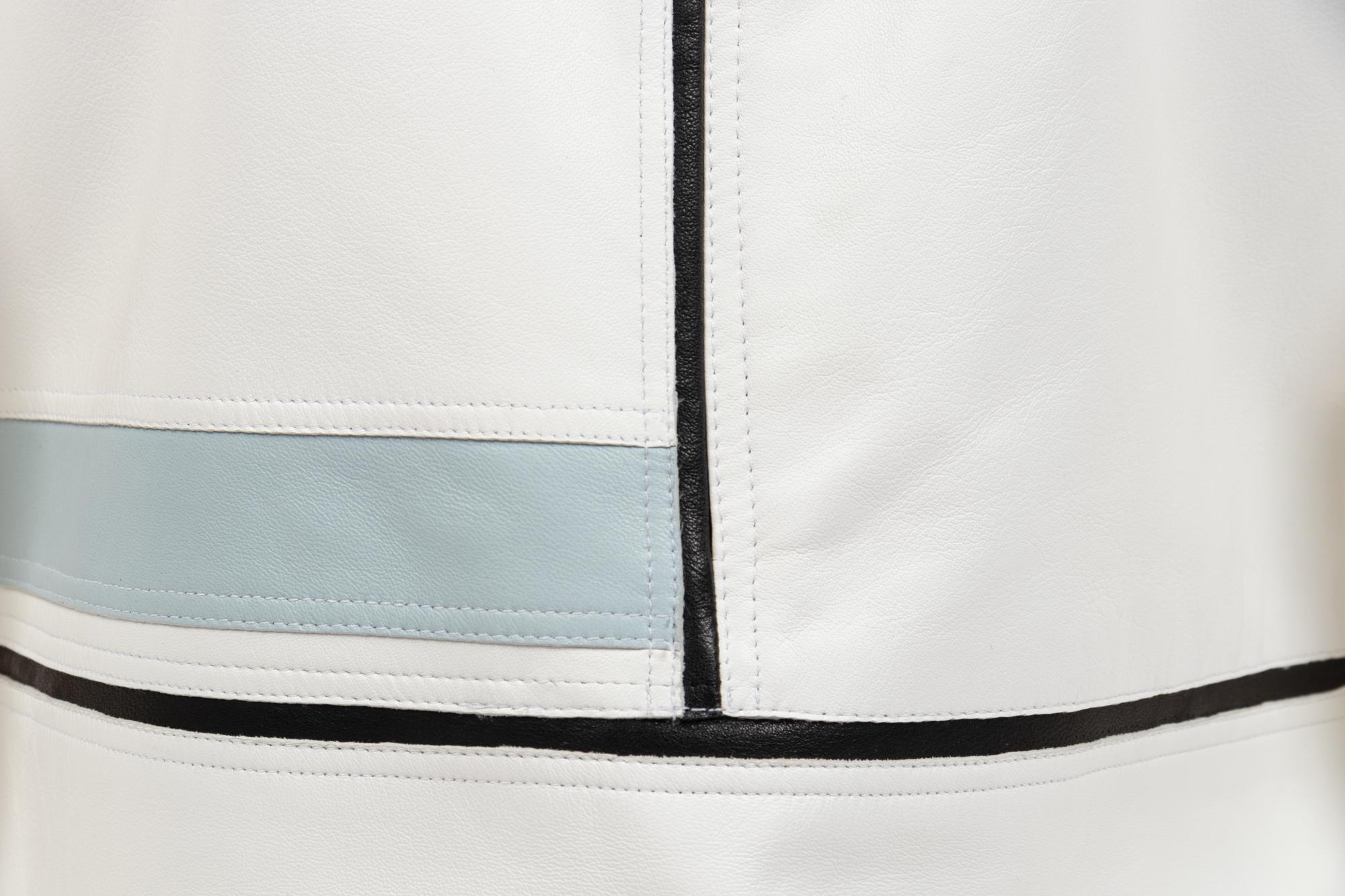 Two Ralph Rucci Leather Color Block Tops