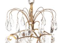 A French Gilt Bronze and Rock Crystal Six-Light Chandelier