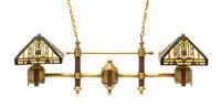 An Arts and Crafts Style Hanging Light Fixture Width 5 1/2 x depth 1 3/8 inches. — Scott Hughes