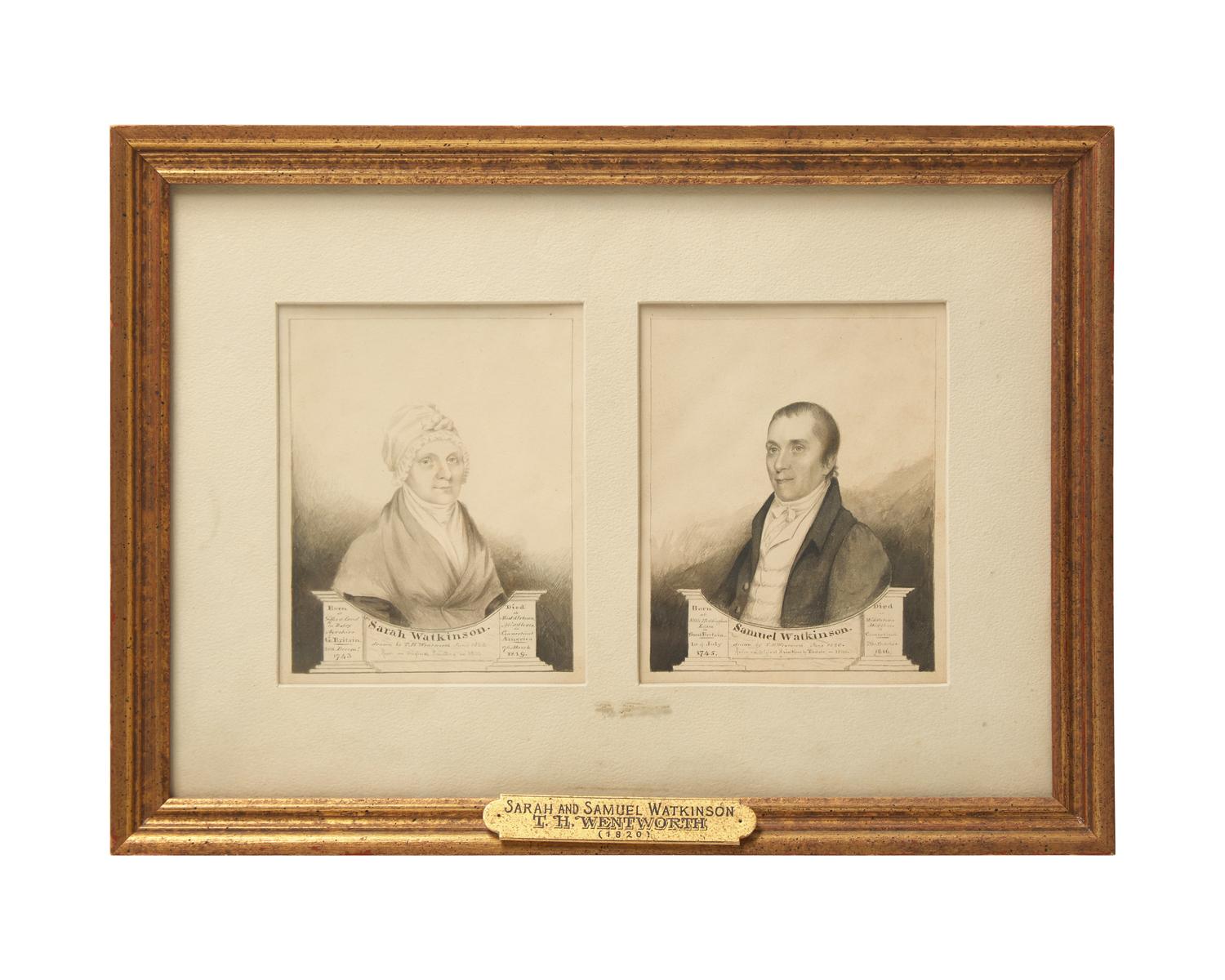 Thomas Handford Wentworth (American/Canadian 1781-1849), After Elkanah Tisdale (1792-after 1834), A Pair of Portrait Miniatures: Sarah Blair and Samuel Watkinson, of Middletown, Connecticut