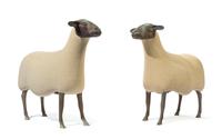 Francoise-Xavier Lalanne, (French, 1927-2008), Moutons de Pierre, (a pair of sheep) circa 1979