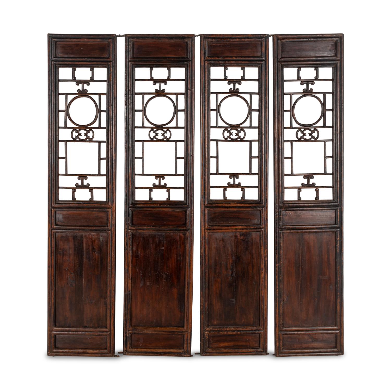 A Chinese Hardwood Four-Panel Floor Screen