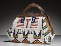 Sioux Beaded Hide Doctor's Bag, with American Flags