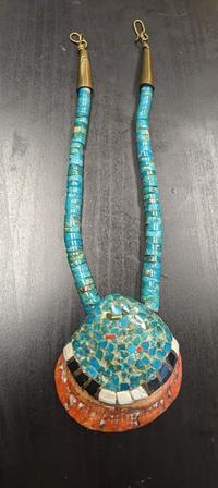 Rolled Turquoise and Spiny Oyster Necklace