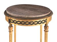 An Continental Gilt and Parcel Ebonized End Table