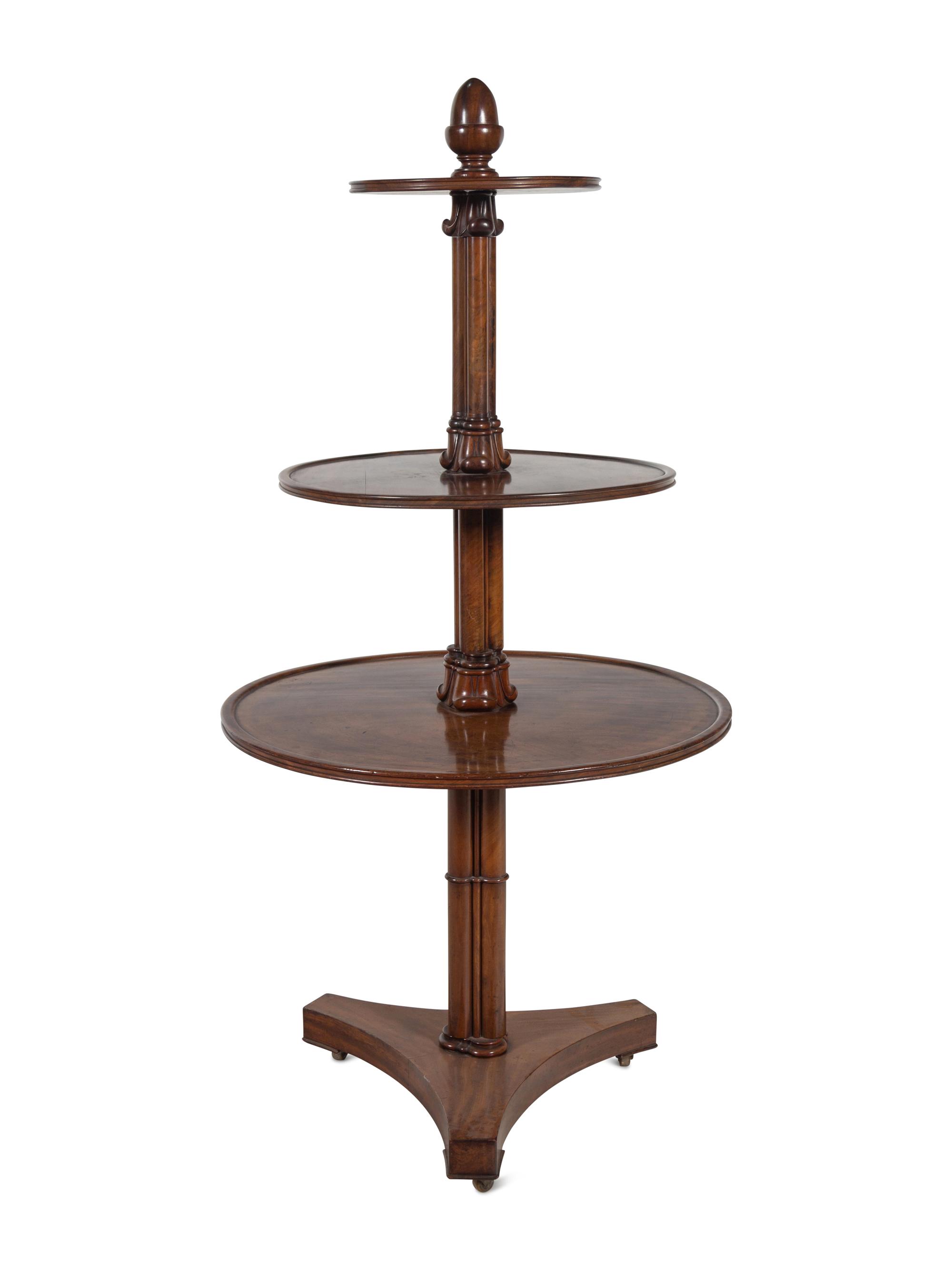 A George III Gothic Style Mahogany Dumbwaiter in the Style of Ince and Mayhew