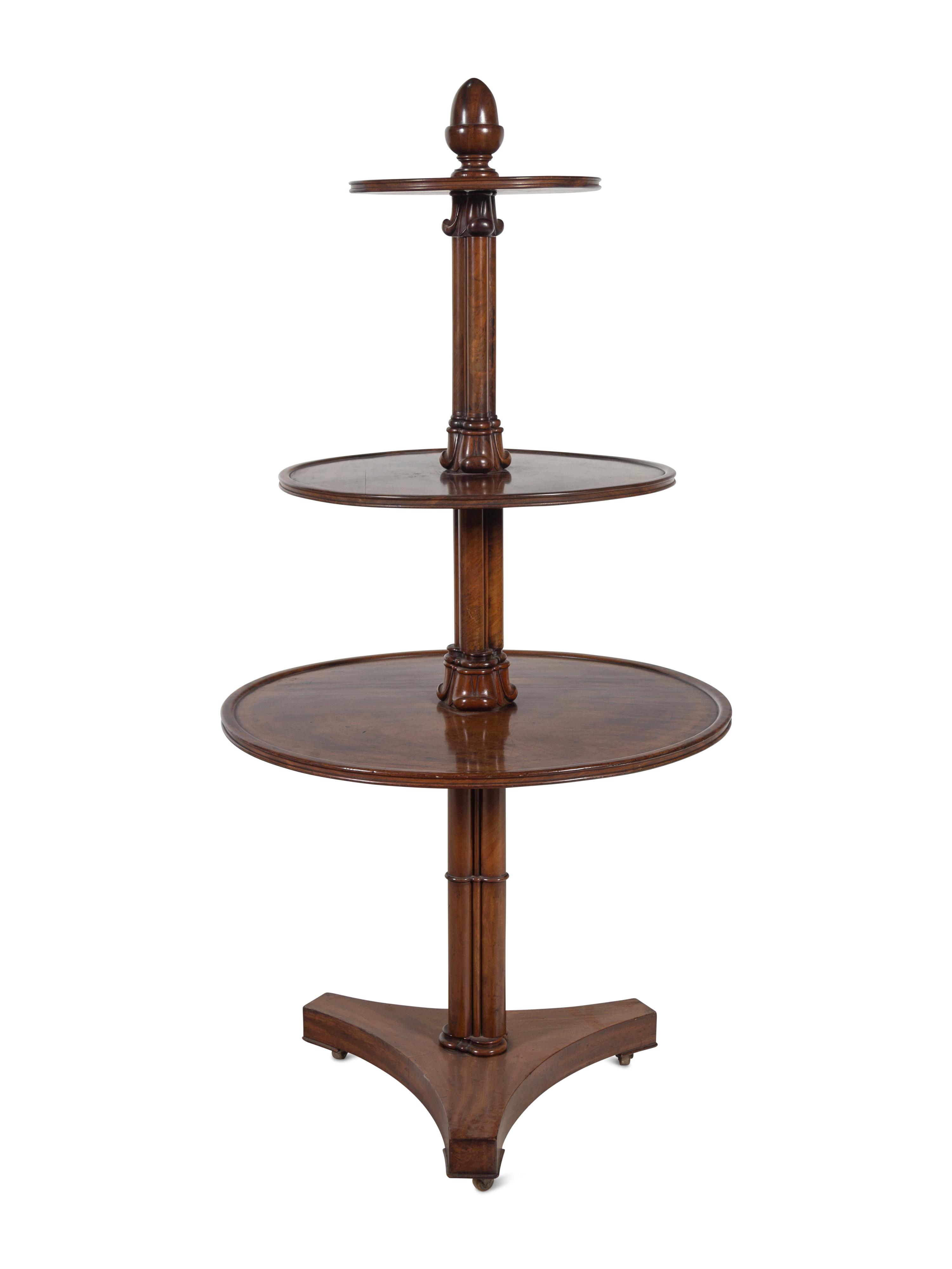 A George III Gothic Style Mahogany Dumbwaiter in the Style of Ince and Mayhew