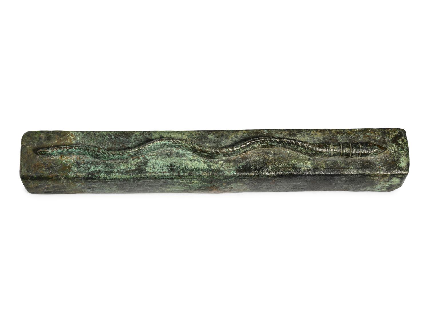 An Egyptian Bronze Snake Coffin