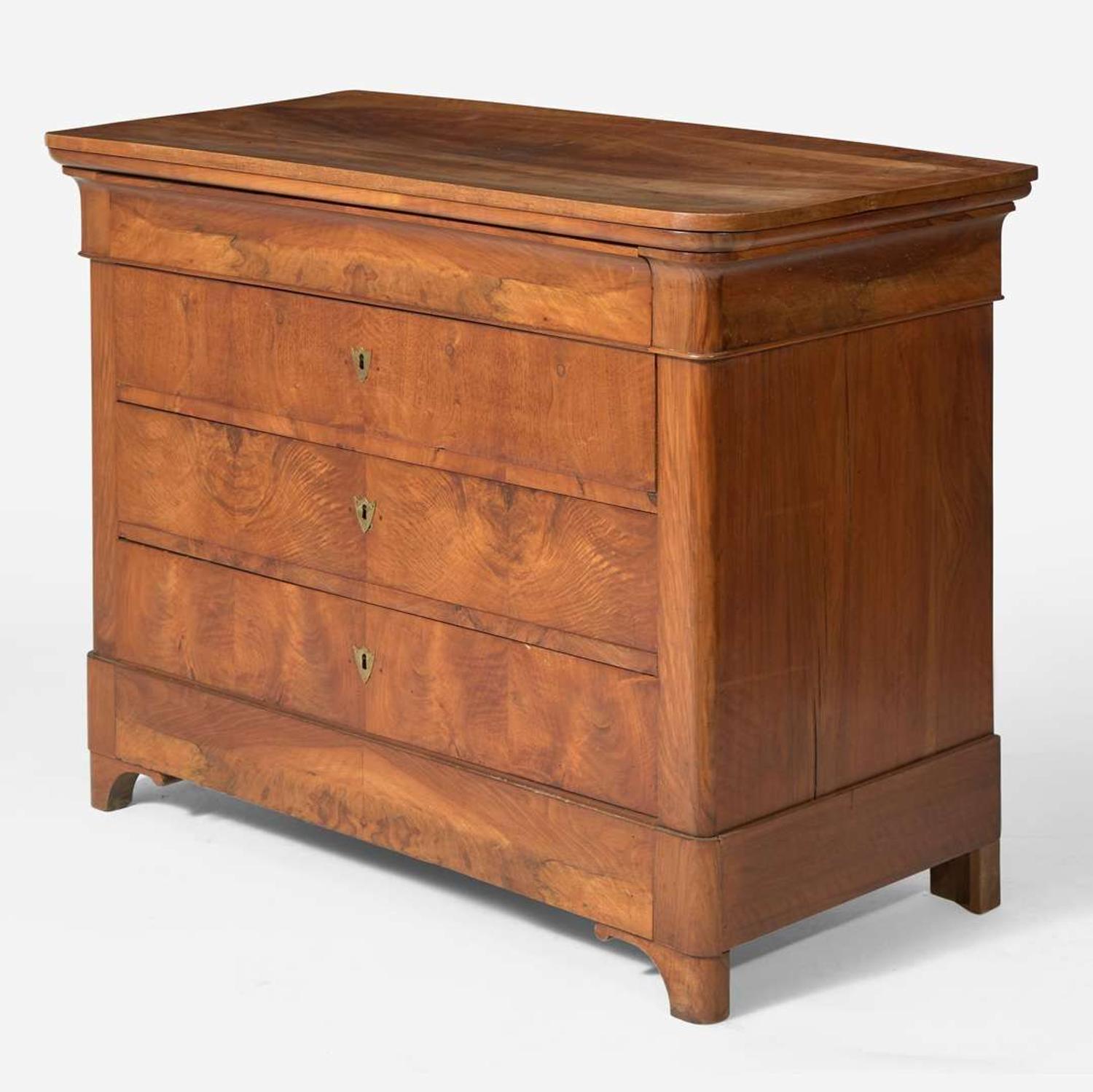 A Restauration walnut four-drawer commode circa 1830