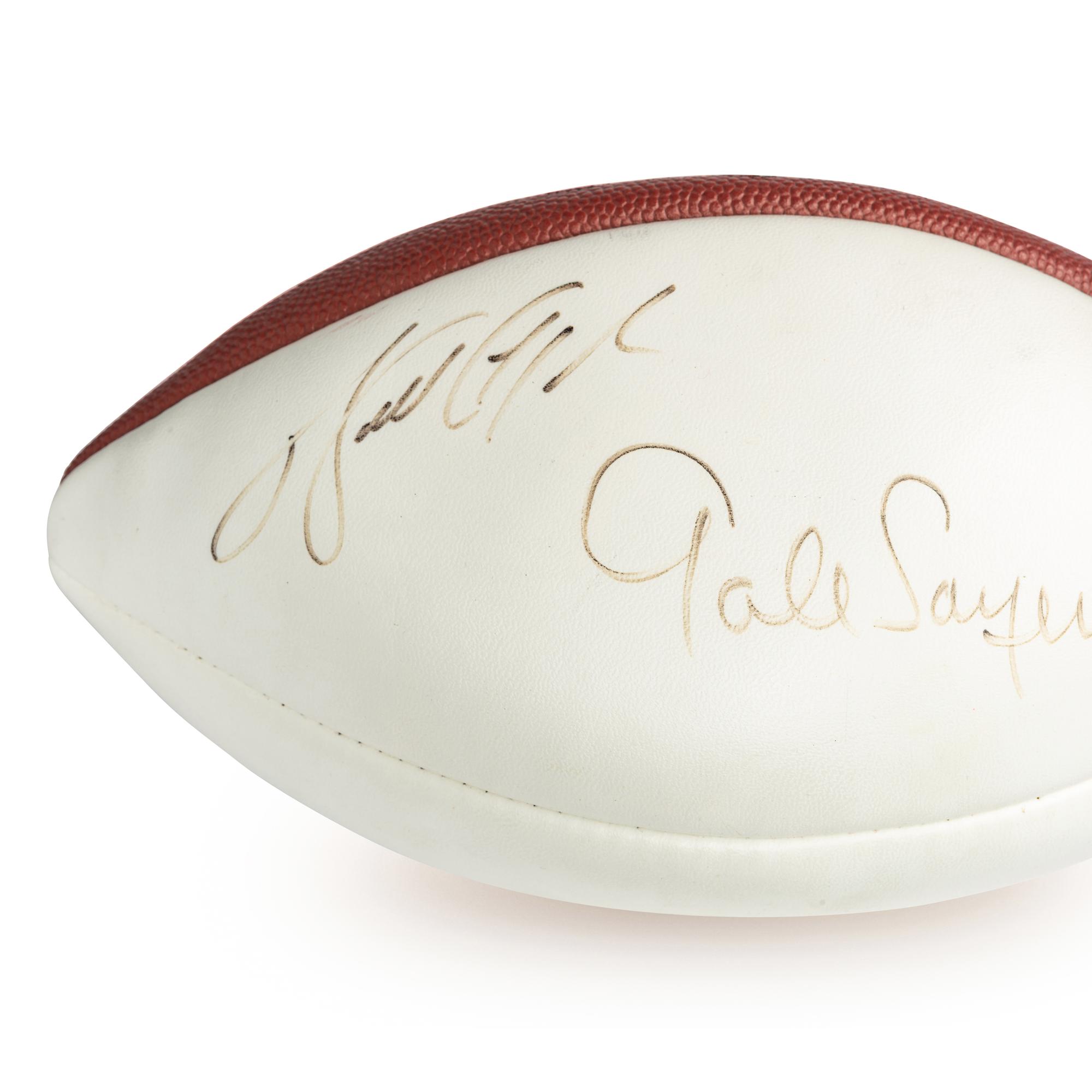 A Walter Payton and Gale Sayers Dual Signed Autograph Football (Beckett Authentication Services)