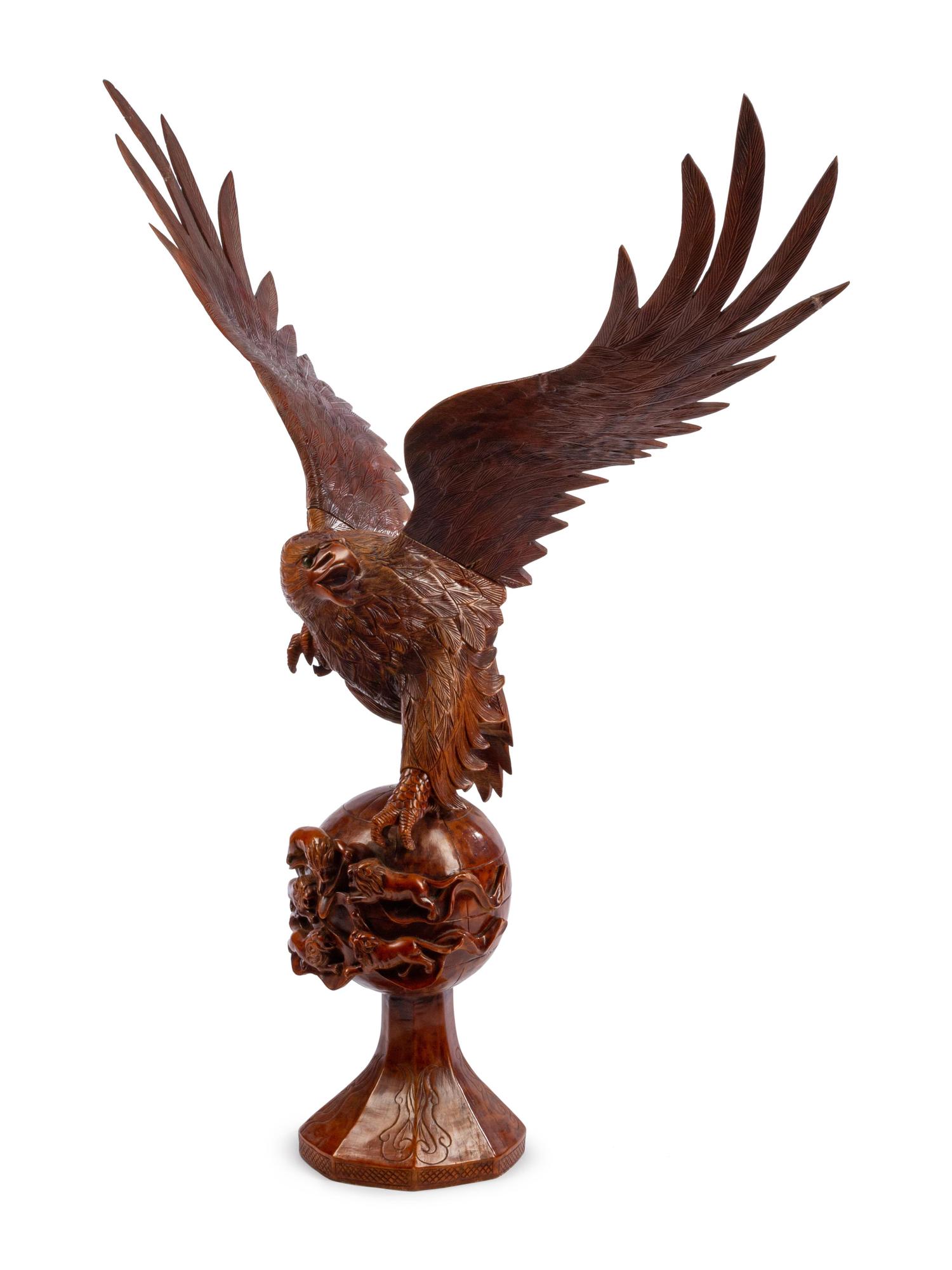 A Large Carved Wood Eagle