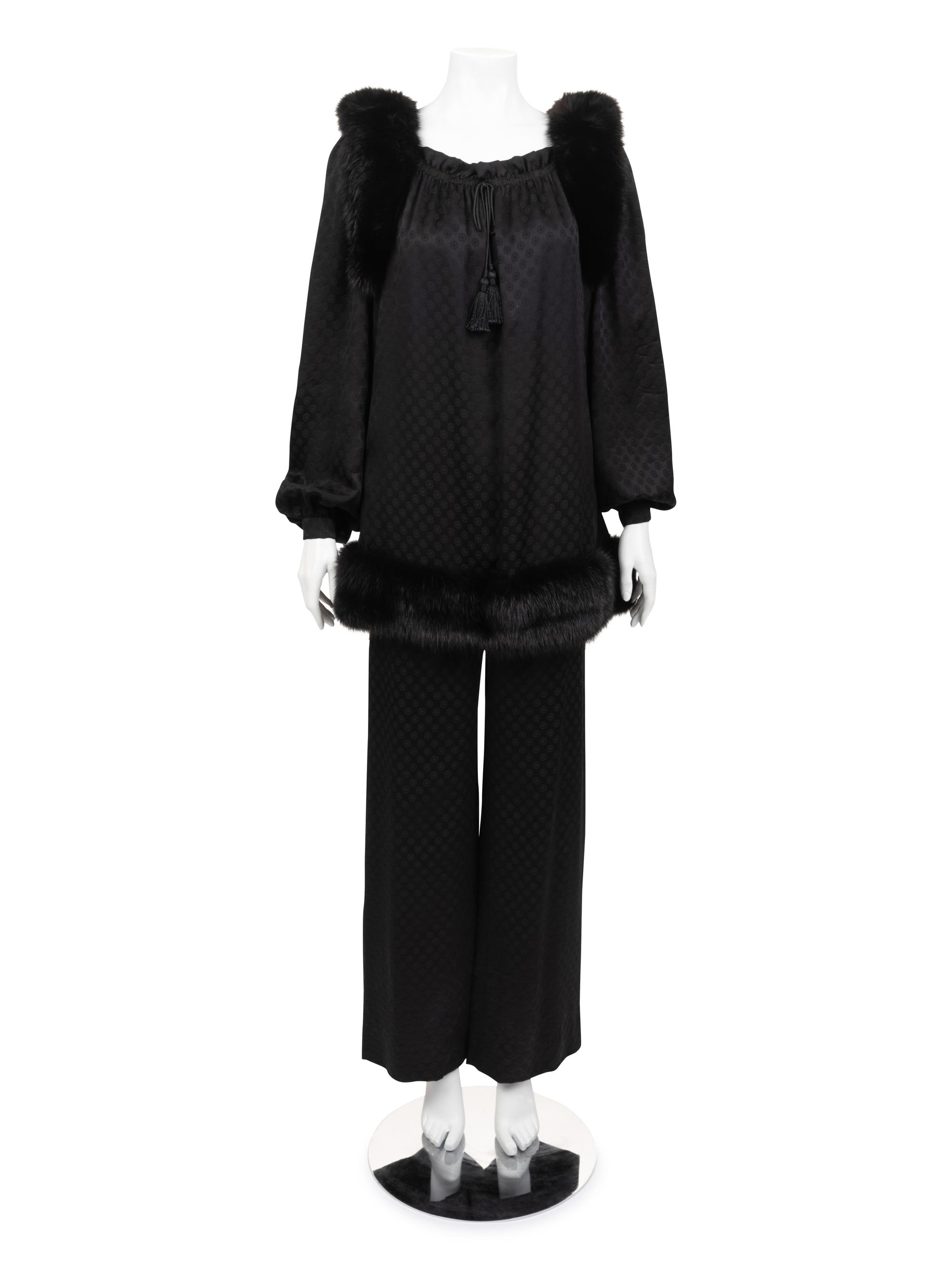 Givenchy Haute Couture Three-Piece Set with Blouse, Pants, and Tabard, 1977