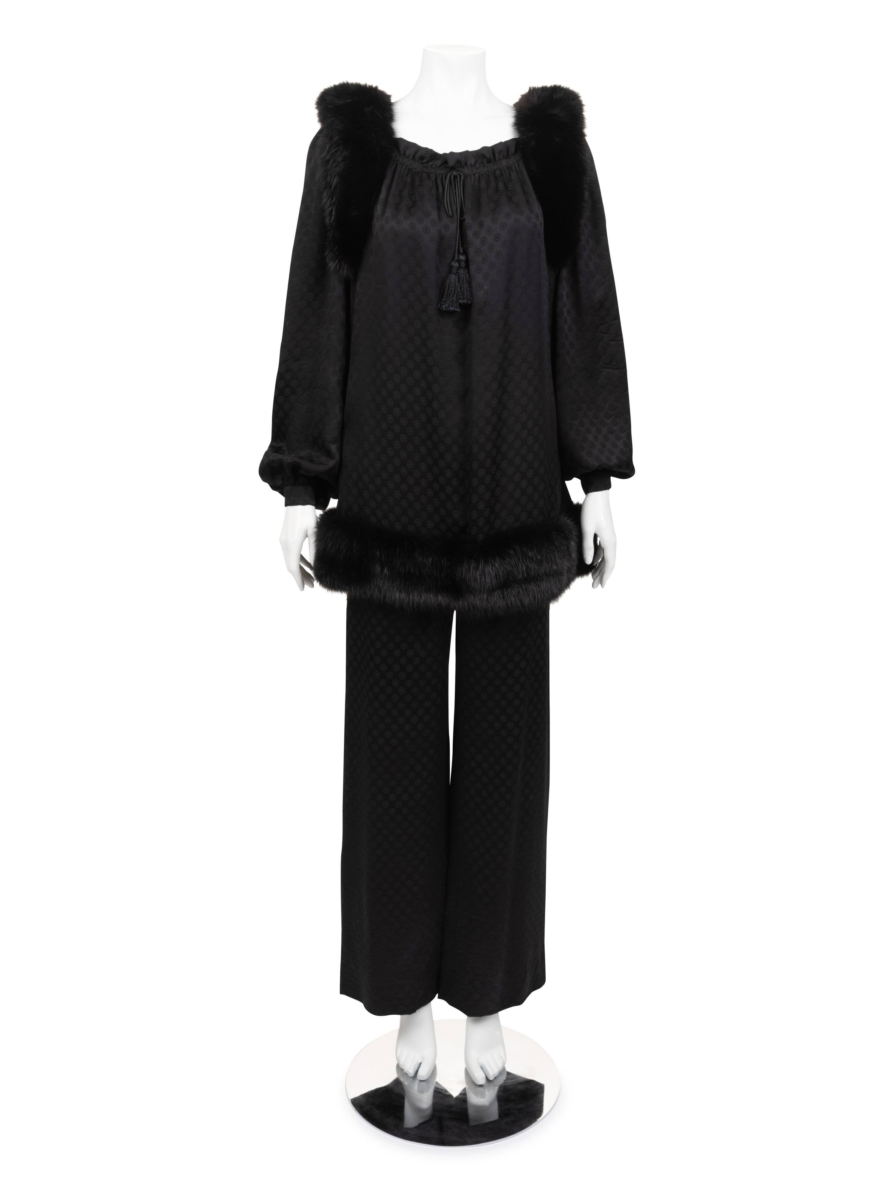 Givenchy Haute Couture Three-Piece Set with Blouse, Pants, and Tabard, 1977
